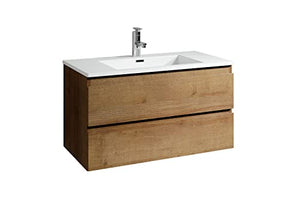 Badplaats B.V. Mobili da Bagno Angela 80cm Rovere - Armadio mobiletto lavabo Mobili Armadietto