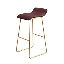 XINGLEI Sgabelli da Bar, sgabelli Alti, sgabelli da Bar Comodi dal Design ergonomico, con schienali e Gambe in Metallo Solido per Cucina, Pub e bancone (Color : Wine red2, Size : 75cm)