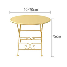 TONG HXF- tavolino tavolino Pieghevole d'oro Tavolino Rotondo Semplice Spazio di archiviazione di Risparmio Durevole (Size : 50 * 75cm)
