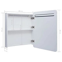vidaXL Armadietto Bagno con Specchio e Luci LED con Ante e Ripiani Interni Elegante Moderno Funzionale Mobiletto Pensile 68x9x80 cm MDF e Melamina