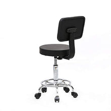 ZXYDD - Sgabello da Salone Regolabile con Schienale Nero, per Parrucchiere, Manicure, Tatuaggi, Terapia di Bellezza, Centro Benessere