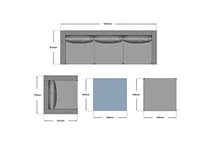 Set di divani a 5 posti con parapioggia in rattan, set di mobili da giardino, patio da esterno, colore: grigio