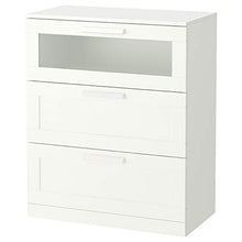 IKEA BRIMNES cassettiera 3 cassetti, 78x95 cm, bianco/vetro smerigliato