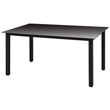 Festnight Tavolo da Pranzo da Sala da Pranzo da Giardino Balcone Patio per Esterno Interno in Vetro Alluminio Nero 80 x 80 x 74 cm/150 x 90 x 74 cm/190 x 90 x 74 cm