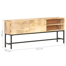 vidaXL Legno Massello di Mango Credenza Madia Mobile Basso Armadio Armadietto Mobili Arredo Arredamento Cassapanca Portaoggetti 145x30x60 cm