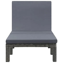 vidaXL Lettino Prendisole con Cuscino Regolabile Robusto Elegante Sdraio Relax Spiaggia Giardino Telaio in Acciaio Antracite in Polyrattan