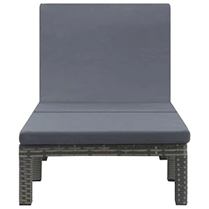 vidaXL Lettino Prendisole con Cuscino Regolabile Robusto Elegante Sdraio Relax Spiaggia Giardino Telaio in Acciaio Antracite in Polyrattan