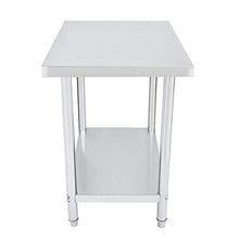 Tavolo da catering, resistente e durevole, a 2 strati, in acciaio inox, grande spazio per riporre oggetti da cucina, preparazione di cibo, 91 x 61 x 85 cm