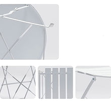 LHY Sedie da Tavolo Pieghevoli per Balcone, Patio, Balcone, Set bistrot 3 Pezzi, 2 sedie e 1 Tavolo, Acciaio Premium, Facile da Piegare, Cortile, Giardino (Bianco)
