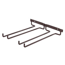 DOITOOL portabicchieri per bicchieri di vino a doppia fila, mensola per bicchieri di vino, in ferro, da appendere a testa in giù, per bicchieri di vino, ripiano per espositori (bronzo opaco)