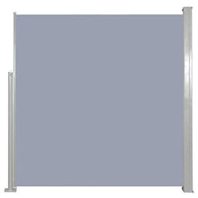 vidaXL Tenda da Sole Laterale Retrattile per Patio Privacy Automatica Schermo Parasole Frangivento 120x500 cm in Tessuto PU Grigio Telaio in Ferro