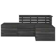 FAMIROSA Set Divani da Giardino su Pallet 4 pz Legno Pino Grigio Scuro