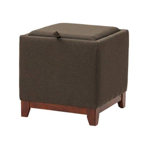 Mobili per la casa e Giardino Storage Box Stool丨Poggiapiedi ottomano Pouf Storage Panca monoposto丨Tessuto Quadrato in Lino Sgabello Imbottito poggiapiedi da comodino-40x40x38cm (Color : Brown)