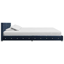 vidaXL Letto con Materasso Imbottito Trapuntato Classico Elegante Giroletto in Velluto 180x200 cm Telaio Ferro Verniciato e MDF Gambe Acciaio Blu