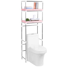 Mobile da bagno per WC in acciaio inox, mensola superiore del WC a 3 livelli con 2 ripiani fino a 10 kg, 53 x 28 x 166 cm