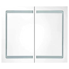 vidaXL Armadietto Bagno con Specchio e Luci LED con Ante e Ripiani Interni Elegante Moderno Funzionale Mobiletto Pensile 80x12,2x68 cm MDF e Melamina