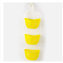 MaikcQ - Cestino portaoggetti pieghevole da appendere, ripiano multifunzione in plastica, utilizzato in cucina, camera da letto, bagno (giallo)