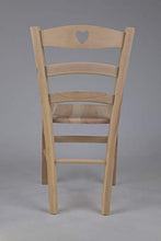 Tommychairs - Set 4 sedie modello Cuore per cucina bar e sala da pranzo, robusta struttura in legno di faggio levigato, non trattato, 100% naturale e seduta in legno