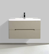 Yellow shop - Mobile Bagno Sospeso Cm 90 in Legno Completo di Lavabo in Marmoresina con E Senza Specchiera A LED Modello Coco 900 Varie Colorazioni (Taupe Opaco (Mobile + Lavabo))