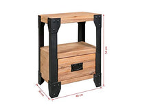 Comodino Bianco con Cassetto,Cassettiera con 1 Cassetti da Letto in Legno massello di acacia Cassettiera Camera da Letto Comodino con Cassetto e Scompartimento Aperto 40 x 30 x 54 cm
