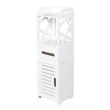 Jobolt - Armadietto da bagno a 3 ripiani con 2 ante 23 23 80 cm, colore: Bianco
