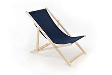 Sdraio in Legno di Faggio, Pieghevole, Vlettino Prendisole, Sedia da Giardino, Lettino da Spiaggia, Elegante, Comodo, Mare, Piscina, Classic, Azzurro