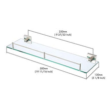 KES Mensola Bagno Vetro Mensola da Muro, Mensola Doccia in Vetro Temperato Acciaio Inox Spazzolato, A2420A-2