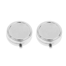 2pcs Mini pillola rotonda scatola medicina tablet organizzatore singolo vano argento