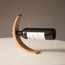 GOUO@ Supporto per Singola portabottiglie Vino, Auto Equilibrio Design, Magica Portabottiglie, Forma Semplice e Creativo, con Diametro di 3.3Mm Hole, bambù Naturale