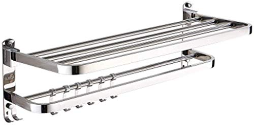 MJMJ Portasciugamano Portasciugamani Pieghevole A Parete in Acciaio Inossidabile 304, Portasciugamani con Gancio Multifunzione Doppio Rack da Cucina Portasciugamani(Color:68cm)