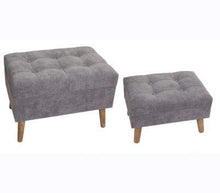 Alice 's Collection – Set di 2 Grandi Baule in MDF con Tessuto e LED in Legno – Dimensioni 60 x 406 x 39 cm e 48 x 34 x 32 cm Grey