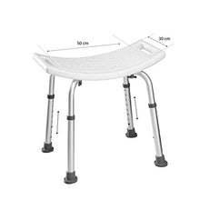 Sgabello da Doccia per Bagno Ergonomico Regolabile In Altezza Anti Scivolo Per Anziani E Disabili, Gambe In Metallo, Portata Massima 120 Kg (Colore Bianco)