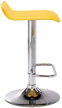 CLP Set 2 Sgabelli Bar Dyn In Similpelle I Coppia Sedie Da Cucina Bancone Con Poggiapiedi, Colore:giallo