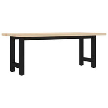 Montloxs Pratica Panca in Legno massello di Pino in Stile Industriale, Panca da Interno in Stile retrò 115x40x45 cm Modello 2 Piedini in Acciaio Verniciato a Polvere