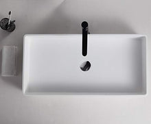 Lavabo da appoggio in solid surface PB2013-80 x 40 x 14,5 cm - bianco opaco