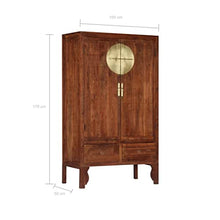 vidaXL Legno Massello d'Acacia Guardaroba con 2 Cassetti 2 Ante Armadio Abiti Lucidato Arredamento Camera da Letto Finitura Marrone