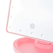 Specchio per Il Trucco 22 LED Light Vanity Makeup Mirror Specchio da Tavolo Luminoso Specchio Luminoso Rotante A 360 ° Rosaper Toeletta
