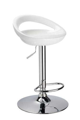 Duhome 2X Sgabelli da Bar in plastica Regolabile in Altezza con Schienale Girevole Design Elegante Selezione Colore 147, Colore:Bianco, Materiale:plastica