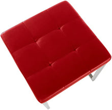 CLP Sgabello Poggiapiedi Barci In Similpelle I Panchetto Capitonné imbottito I Poggiapiedi Da Salotto Elegante Alt. 48 CM, Colore:rosso