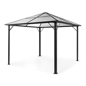 blumfeldt Pantheon Solid Sky Pavillon - Gazebo, Pergola, Tubi in Alluminio, Tettuccio: 3x3 m, 7.6x7.6 cm, Paletto Angolare con Spessore di 1,2 mm, Inossidabile, Senza Pareti Laterali, Nero