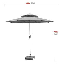 FWZJ Ombrello da Mercato per Patio 8.8Ft Ombrello da Tavolo ventilato per Esterni 2Tiers per Giardino, Cortile e Piscina con 8 robuste Costole
