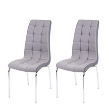Mendler Set 2X sedie Sala da Pranzo Design Moderno HWC-F29 Tessuto Ecopelle Grigio Chiaro