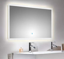 Set di mobili da bagno Firenze 100 (3 parti/A) bianco lucido e. specchio a LED