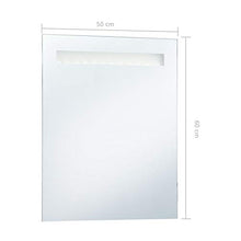 Tidyard Specchio da Parete Rettangolare a LED per Bagno 50x60 cm,Specchio a Muro Bagno,Specchio da Bagno,Specchio Bagno Parete,Specchio da Parete con Luce LED