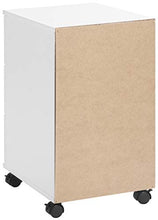 ts-ideen Comodino Cassettiera Archivio da Ufficio con rotelle 60x35 cm stile moderno 3 cassetti. Bianco