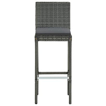vidaXL Set Bar da Giardino 3 pz con Cuscini in Polyrattan Grigio