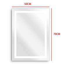 MUPAI Specchio da Bagno Appeso Frameless LED luci Specchio Parete appesa a Parete Bagno Specchio Specchio per Il Trucco Personalizzato (Bianco Freddo, 50x70cm)