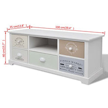 vidaXL Mobile Porta TV Stile Francese 5 Cassetti Legno Paulownia Stand Media