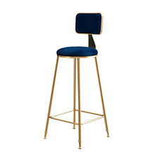 CMX-Barhocker Sgabelli da Bar Moderni in Metallo, Sgabello Alto da banco per Cucina, Sala da Pranzo, Pub, Sedile Imbottito in Velluto Morbido, Gambe in Metallo Dorato, Altezza Seduta 65 / 75cm