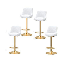 Sgabelli da Bar Sedia Sgabelli da bar Set di 4, con schienale flanella Bar Stool Ascensore 360 ° girevole meccanica Cucina Stool, Con Chrome poggiapiedi e Base, colazione Bar Kitchen Mobili for la c